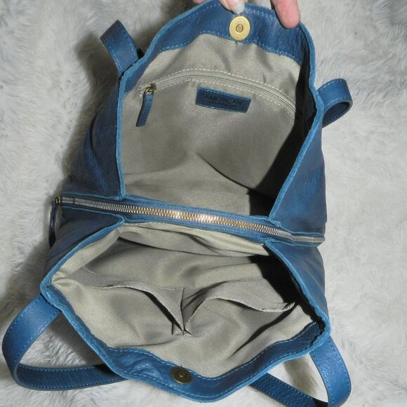 American Leather Liberty Shopper Shoulder Bag HTF Midnight Blue 🆕 FAST😮‍💨⚡🚚 - Picture 6 of 15